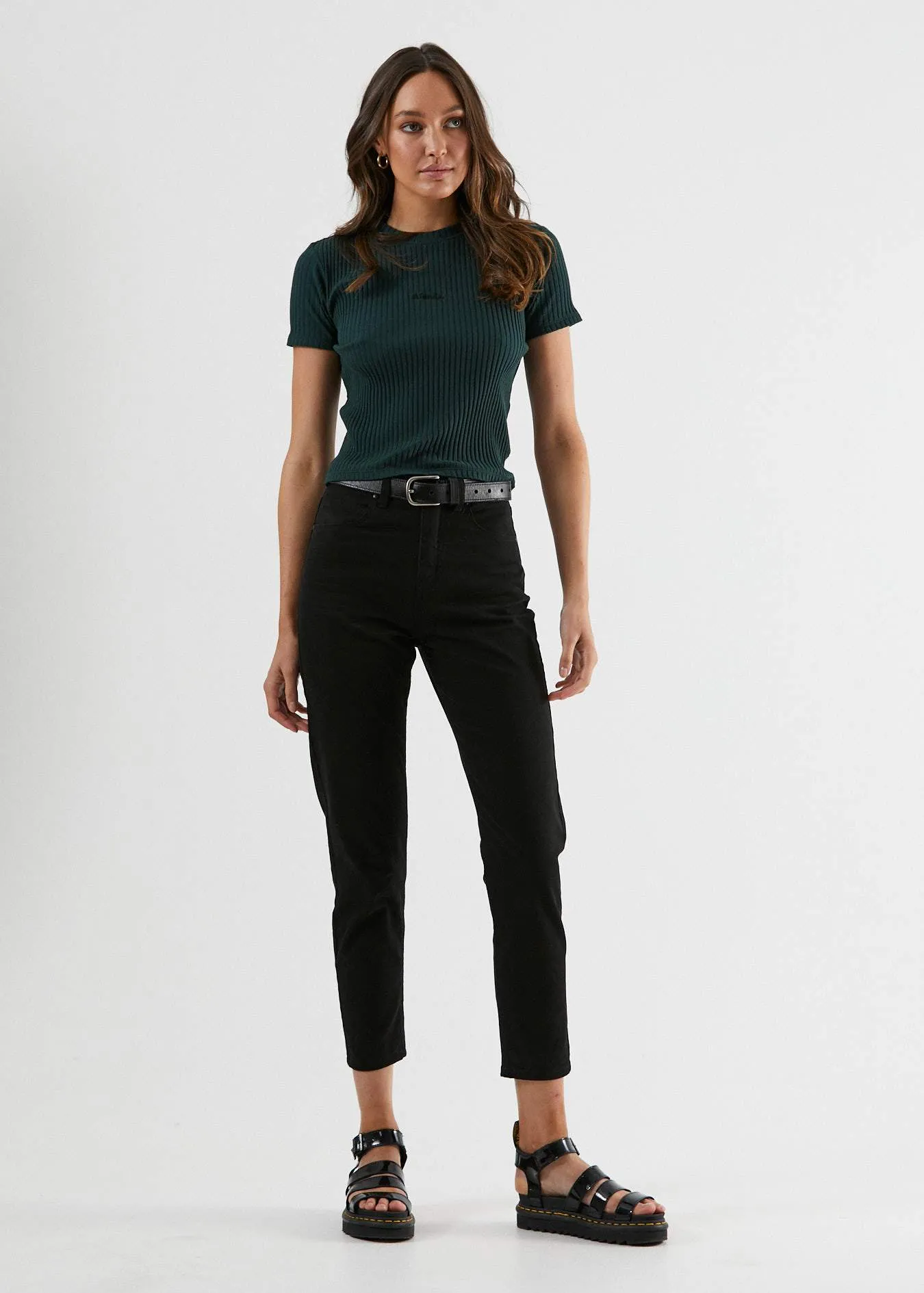 Afends Womens Rose - Rib Tee - Bottle