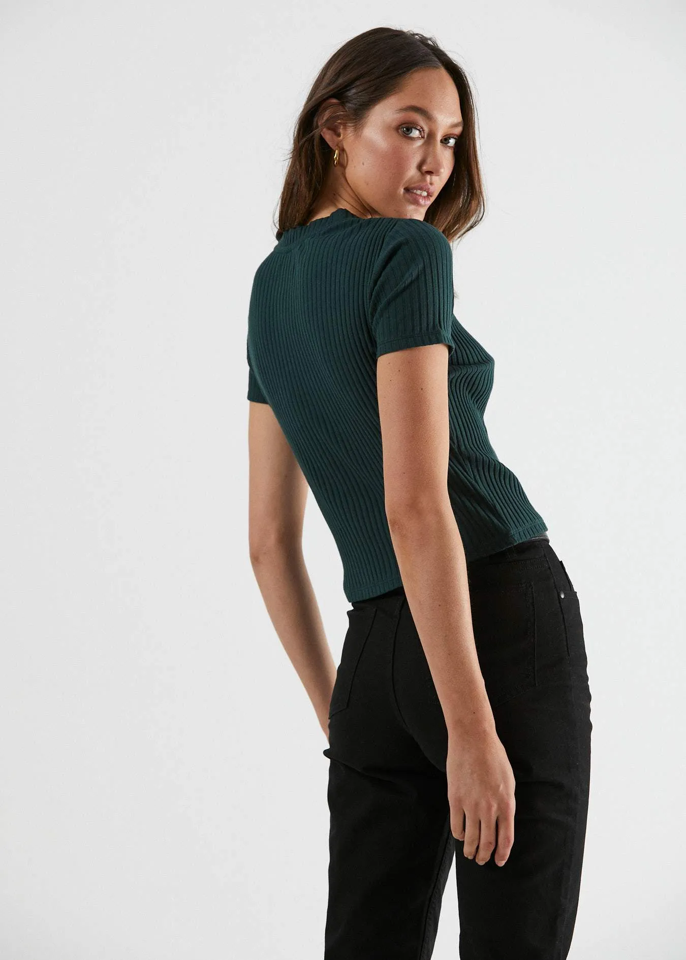 Afends Womens Rose - Rib Tee - Bottle