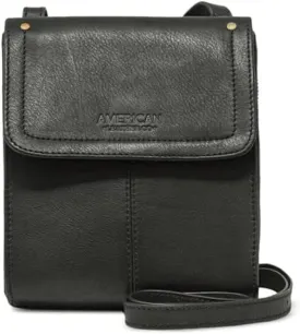 American Leather Kansas Crossbody HandBag, 100% Genuine Leather Purse, Multi-Pocket Sling Bag & Adjustable Straps for Women