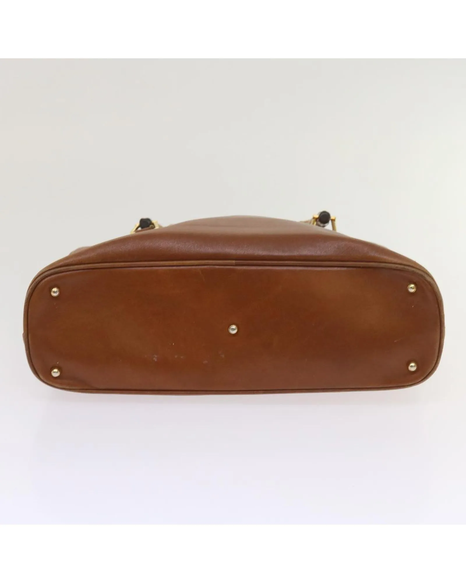 Authentic Leather Bamboo Handbag by Gucci