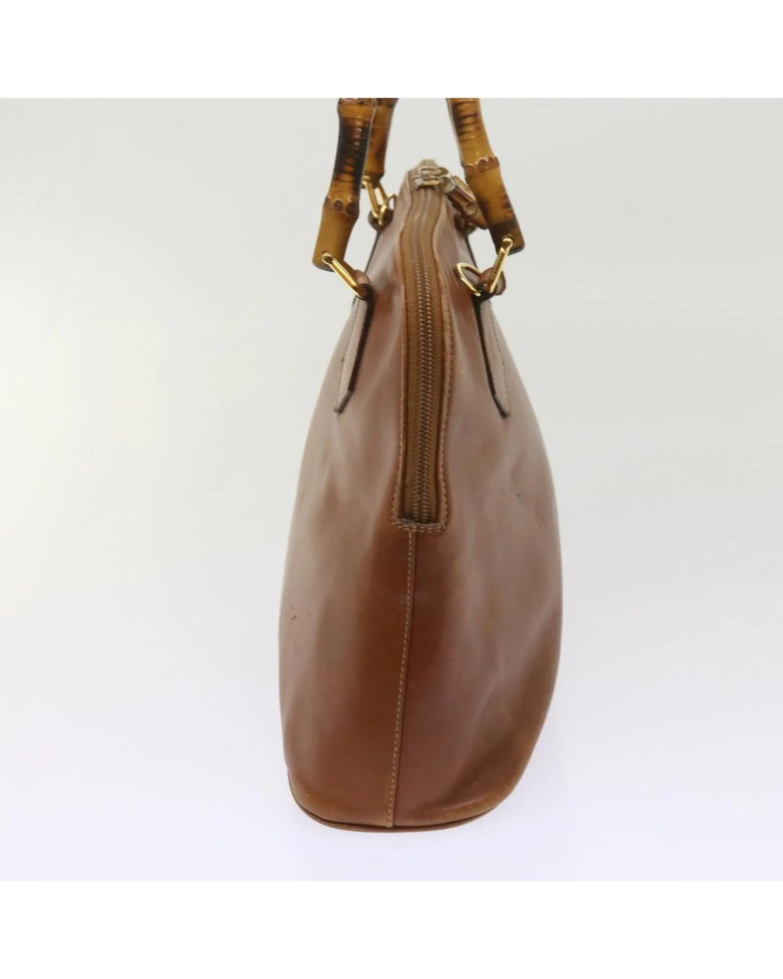 Authentic Leather Bamboo Handbag by Gucci