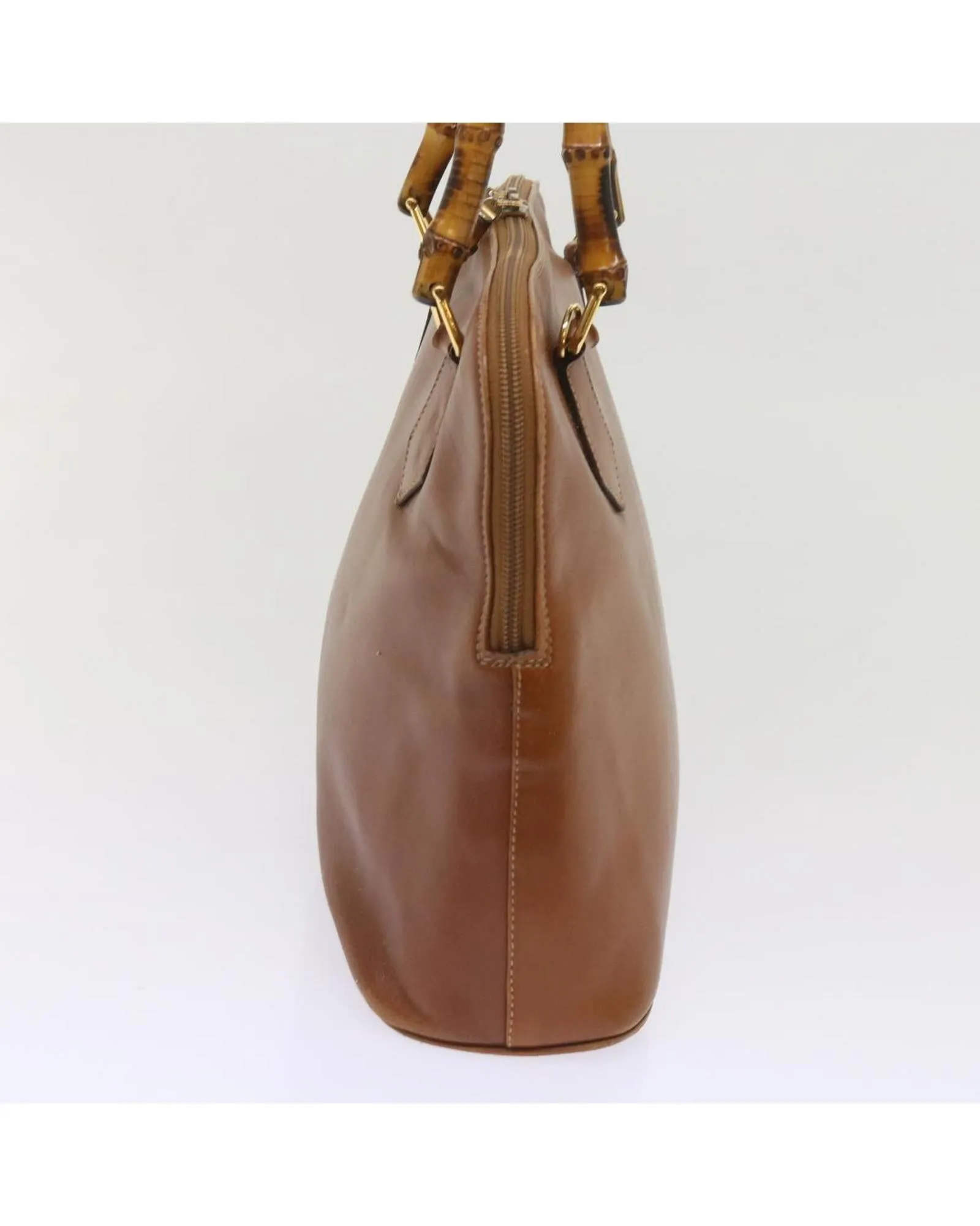 Authentic Leather Bamboo Handbag by Gucci