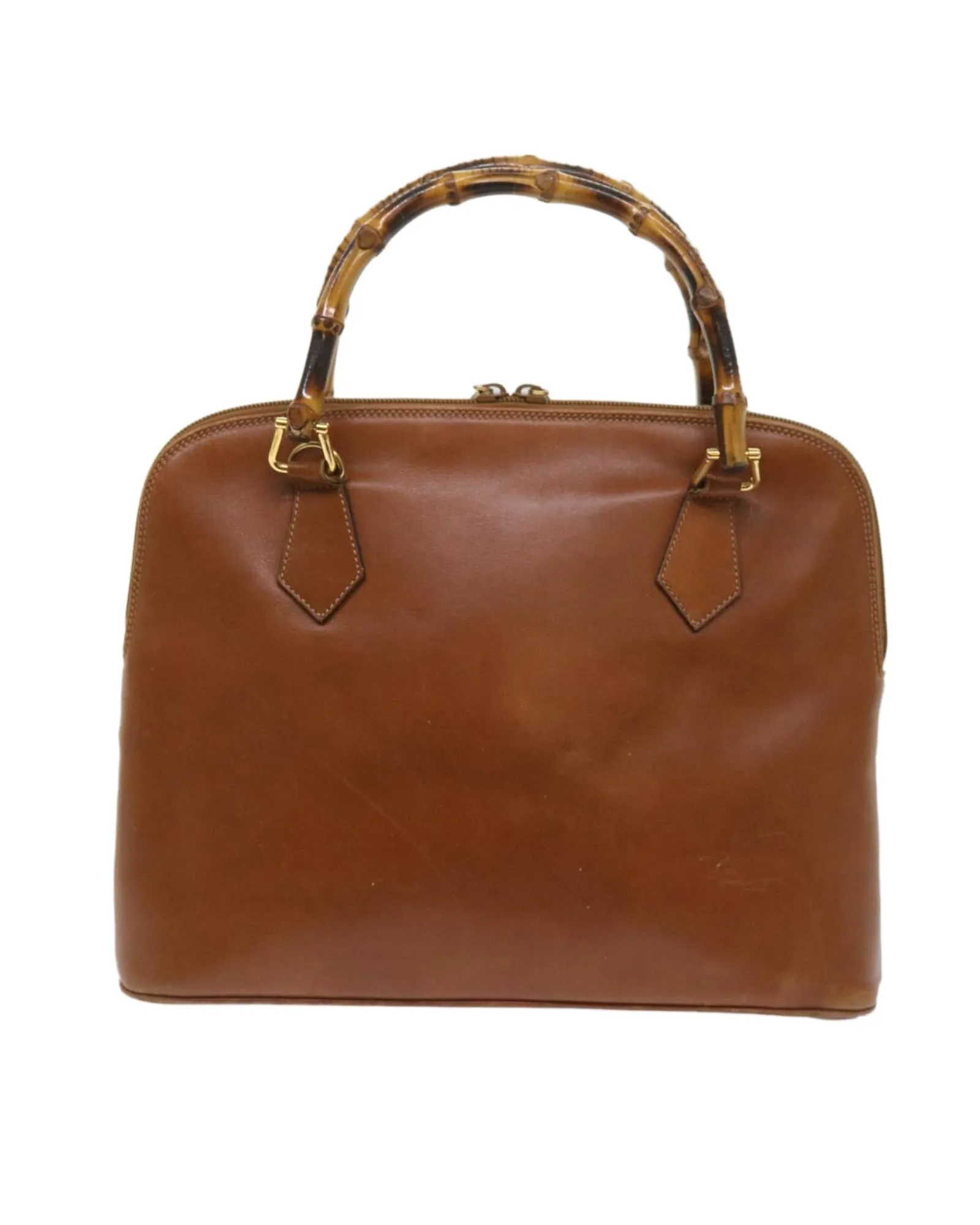 Authentic Leather Bamboo Handbag by Gucci