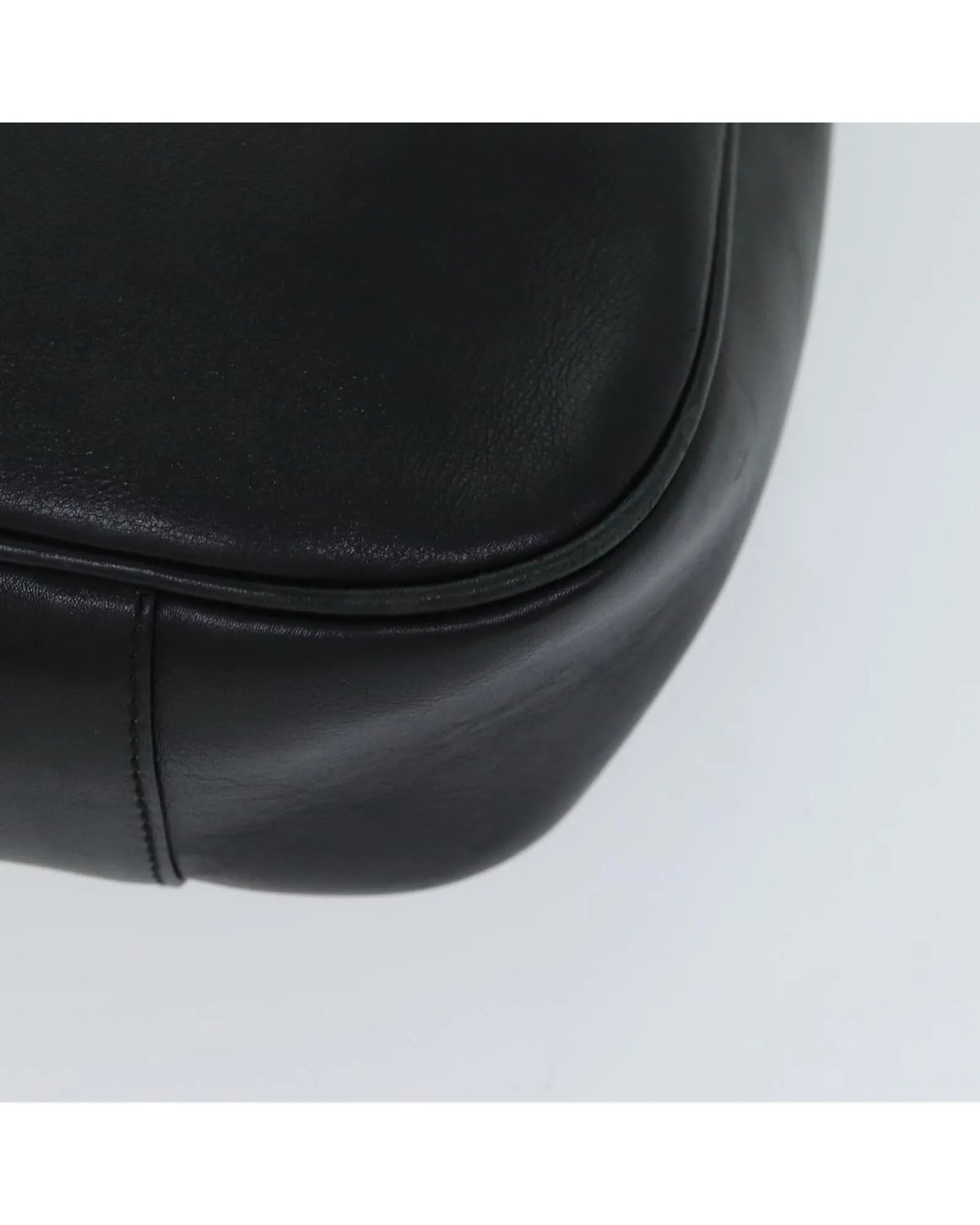 Bamboo Handle Leather Handbag with Shoulder Strap