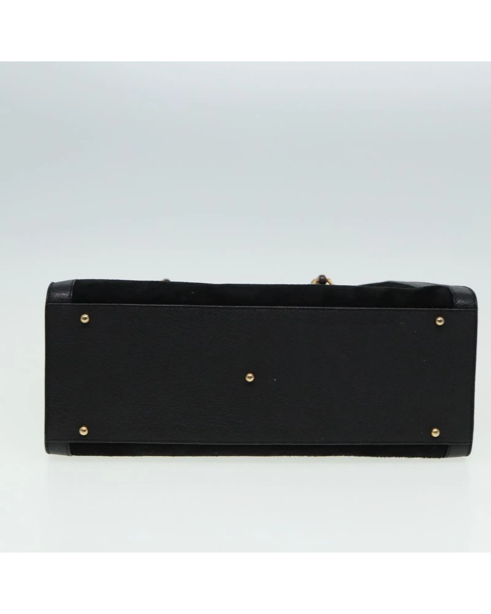 Bamboo Handle Leather Handbag