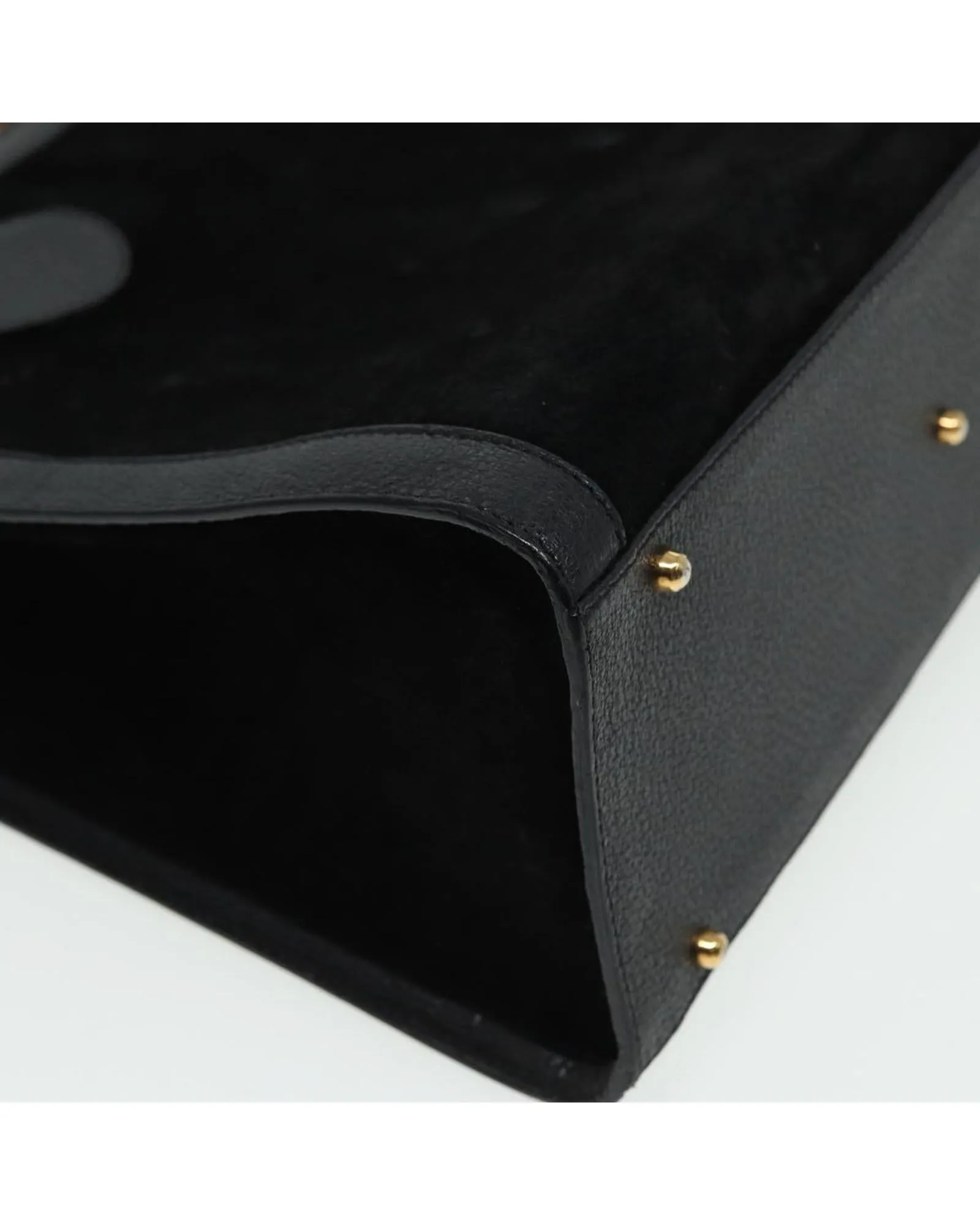 Bamboo Handle Leather Handbag