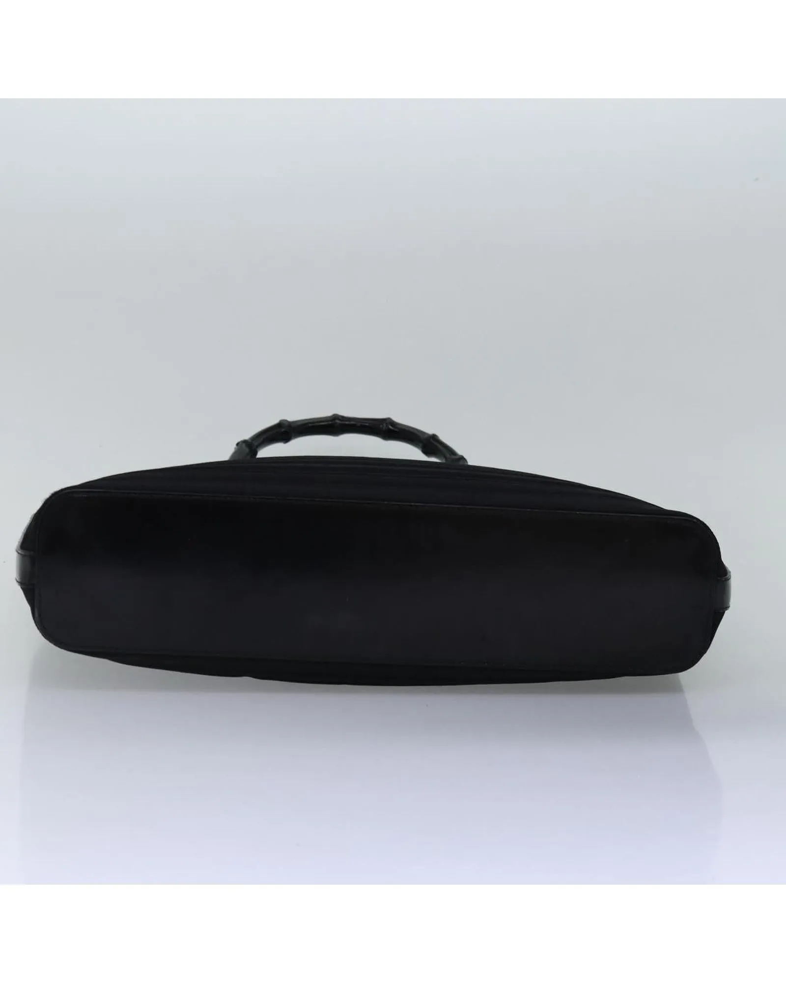 Bamboo Handle Nylon Handbag