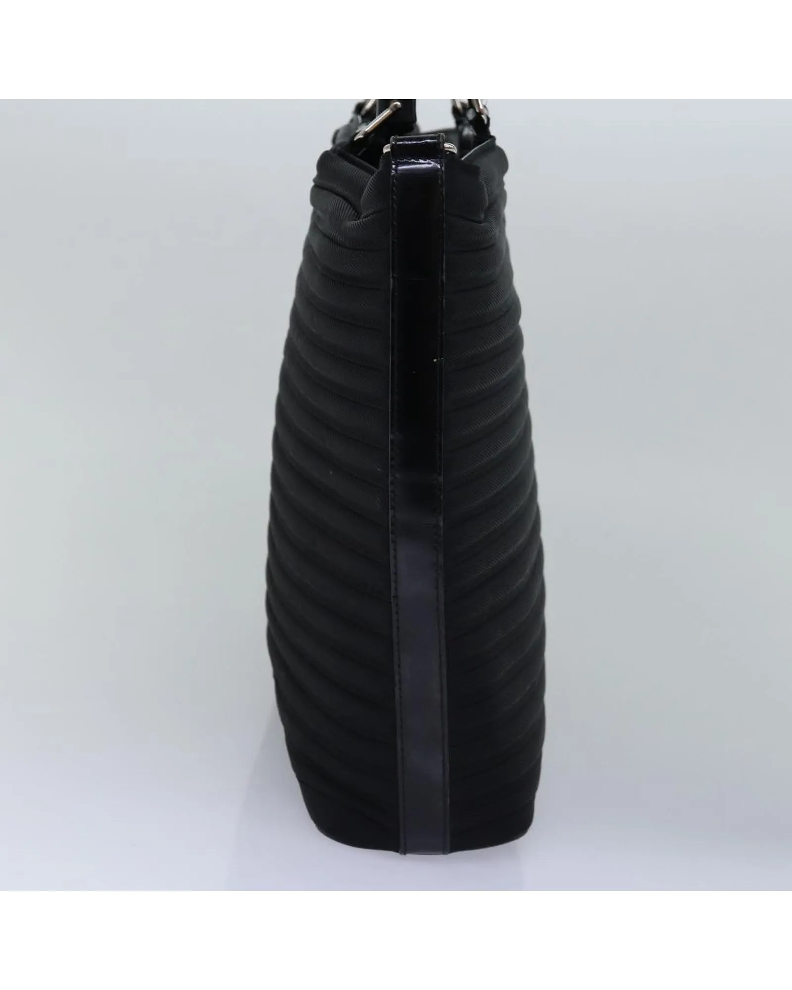 Bamboo Handle Nylon Handbag