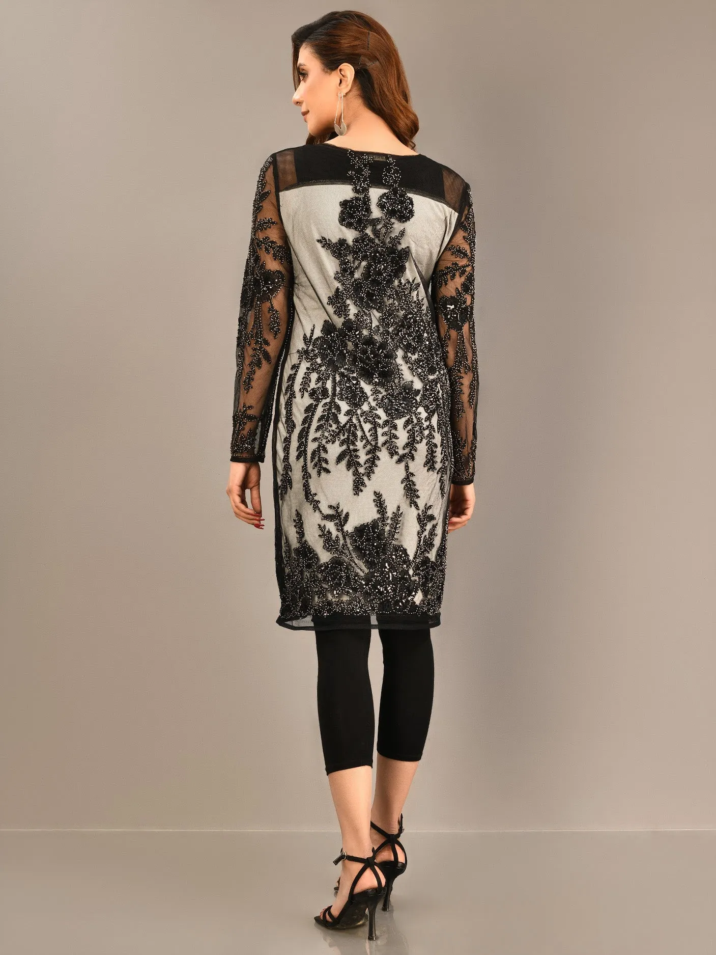 Beaded Net Dress