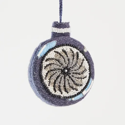 Beaded Vintage Bauble Ornament Peacock