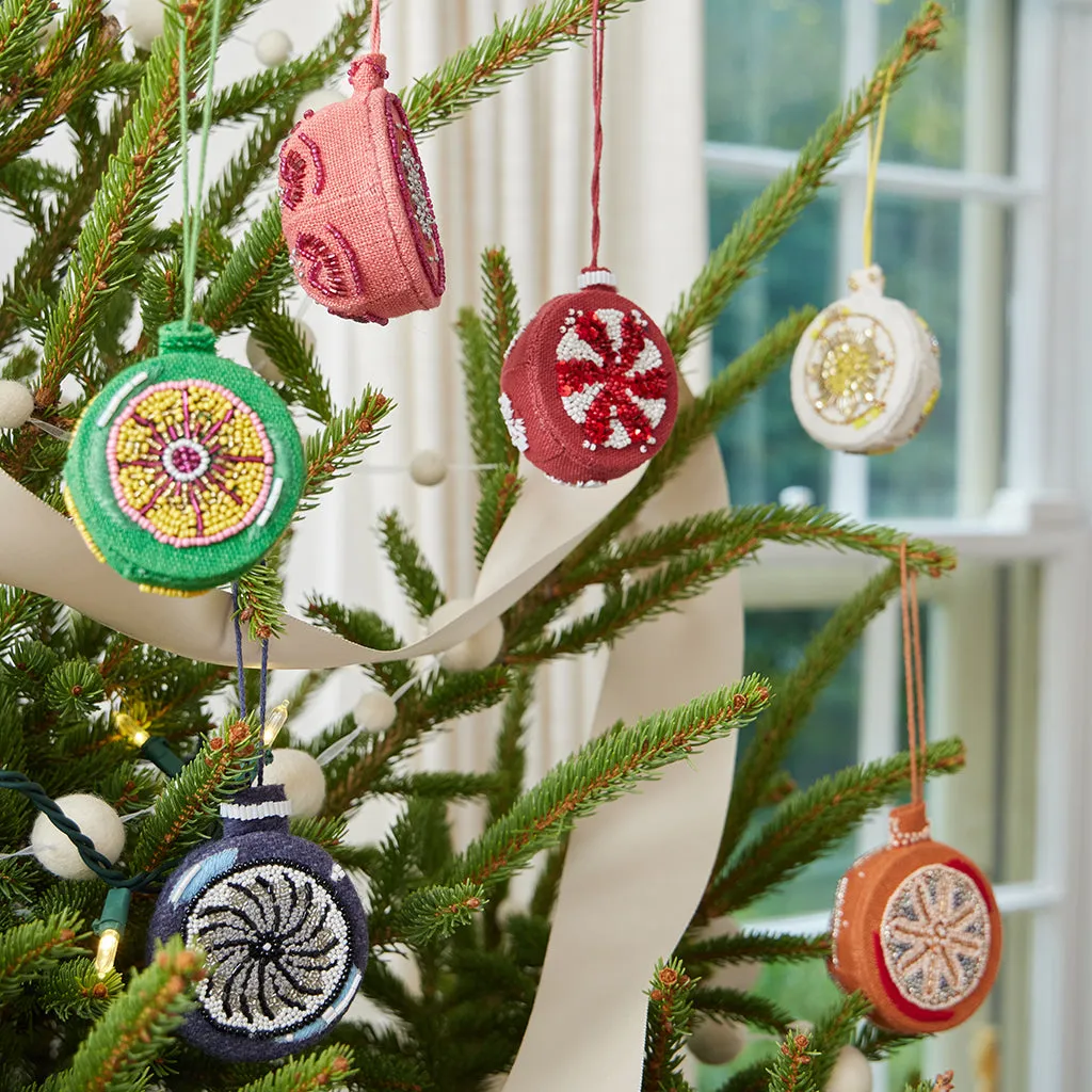 Beaded Vintage Bauble Ornament Peacock