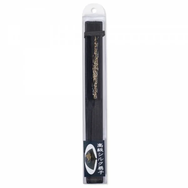 Black Dragon Silk & Bamboo Japanese Folding Fan