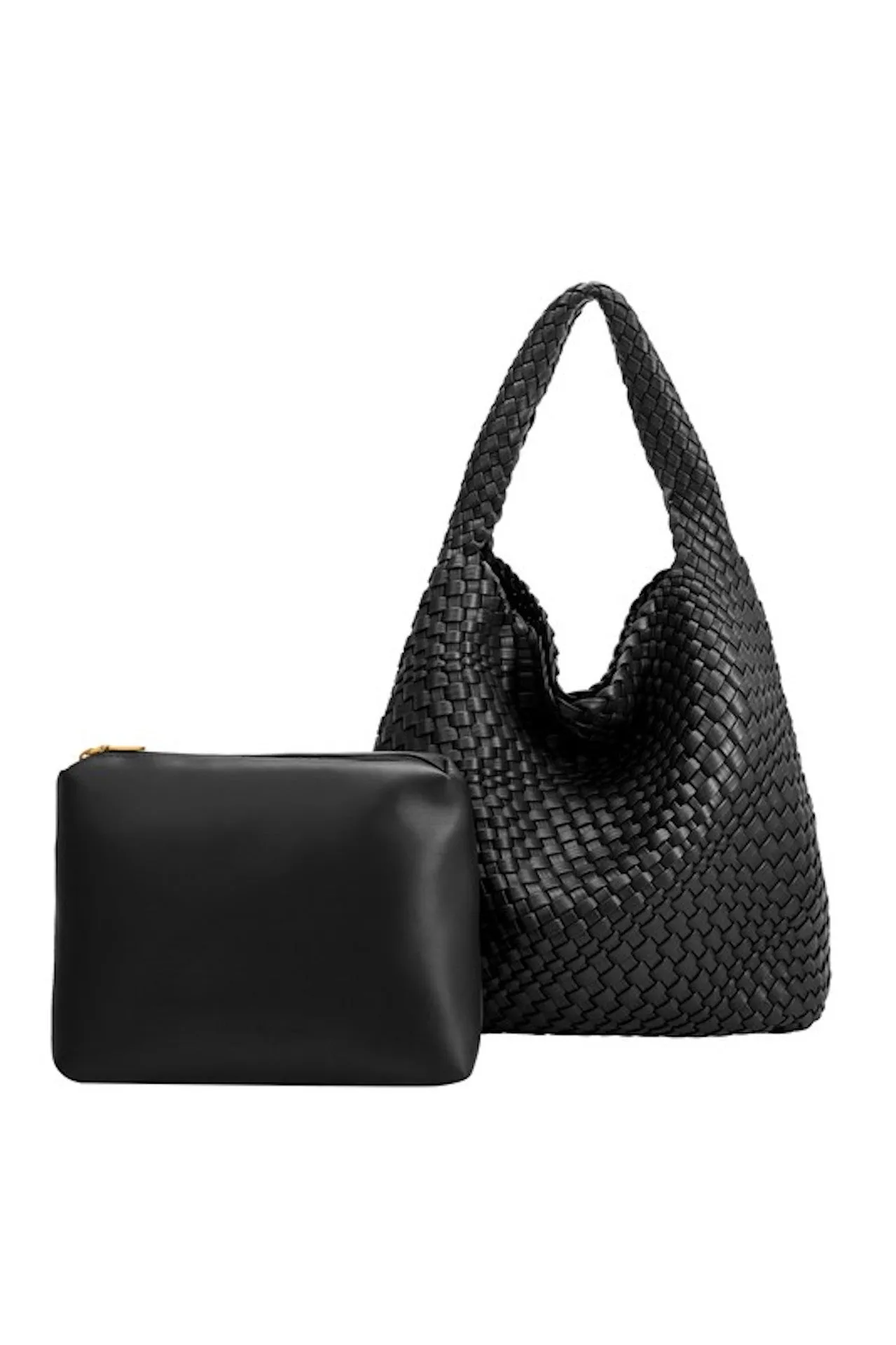 Black Woven Shoulder Bag