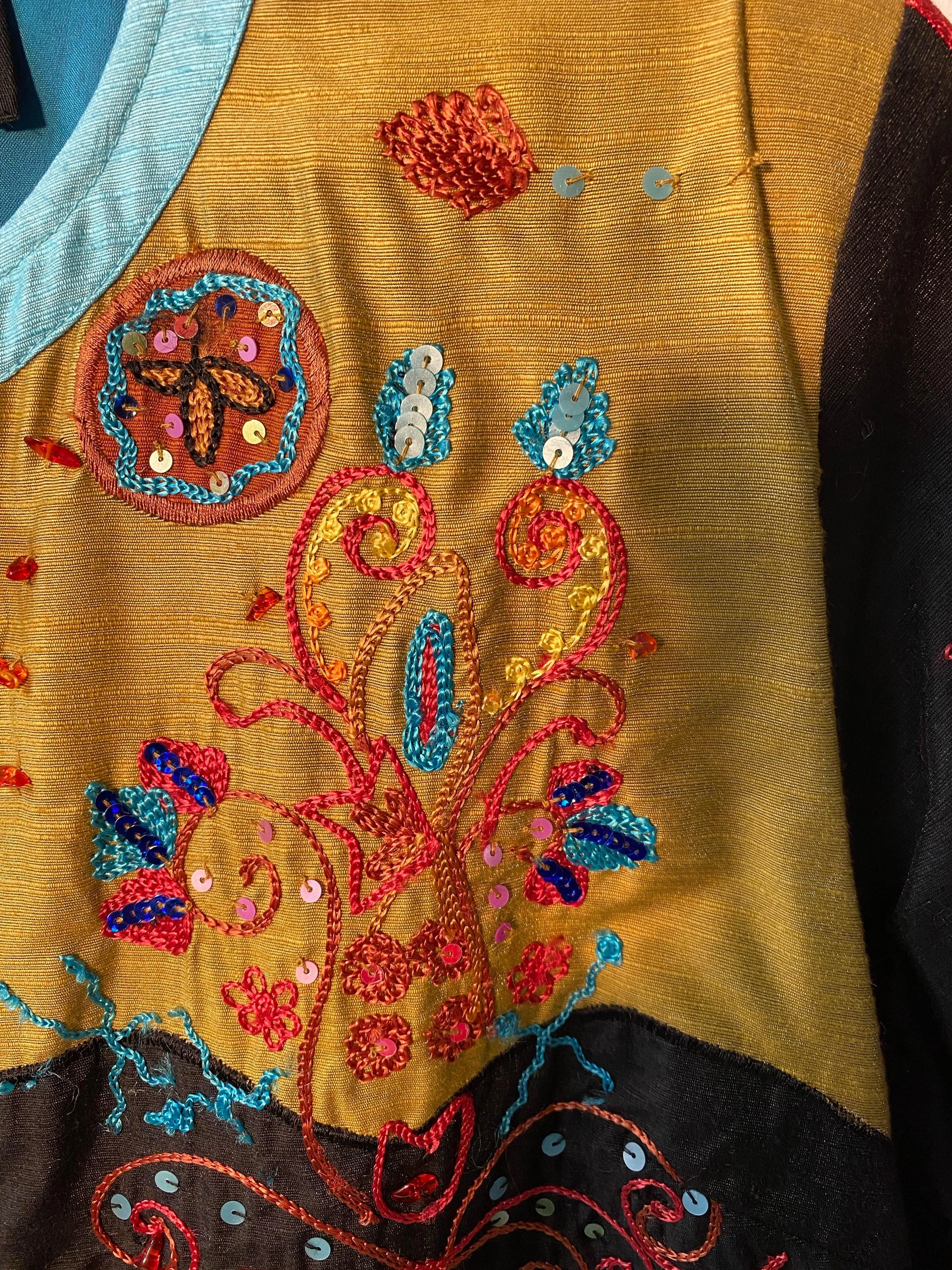 BNWT Indigo Moon Jacket Multicoloured Embroidered Sequinned Size XS UK10