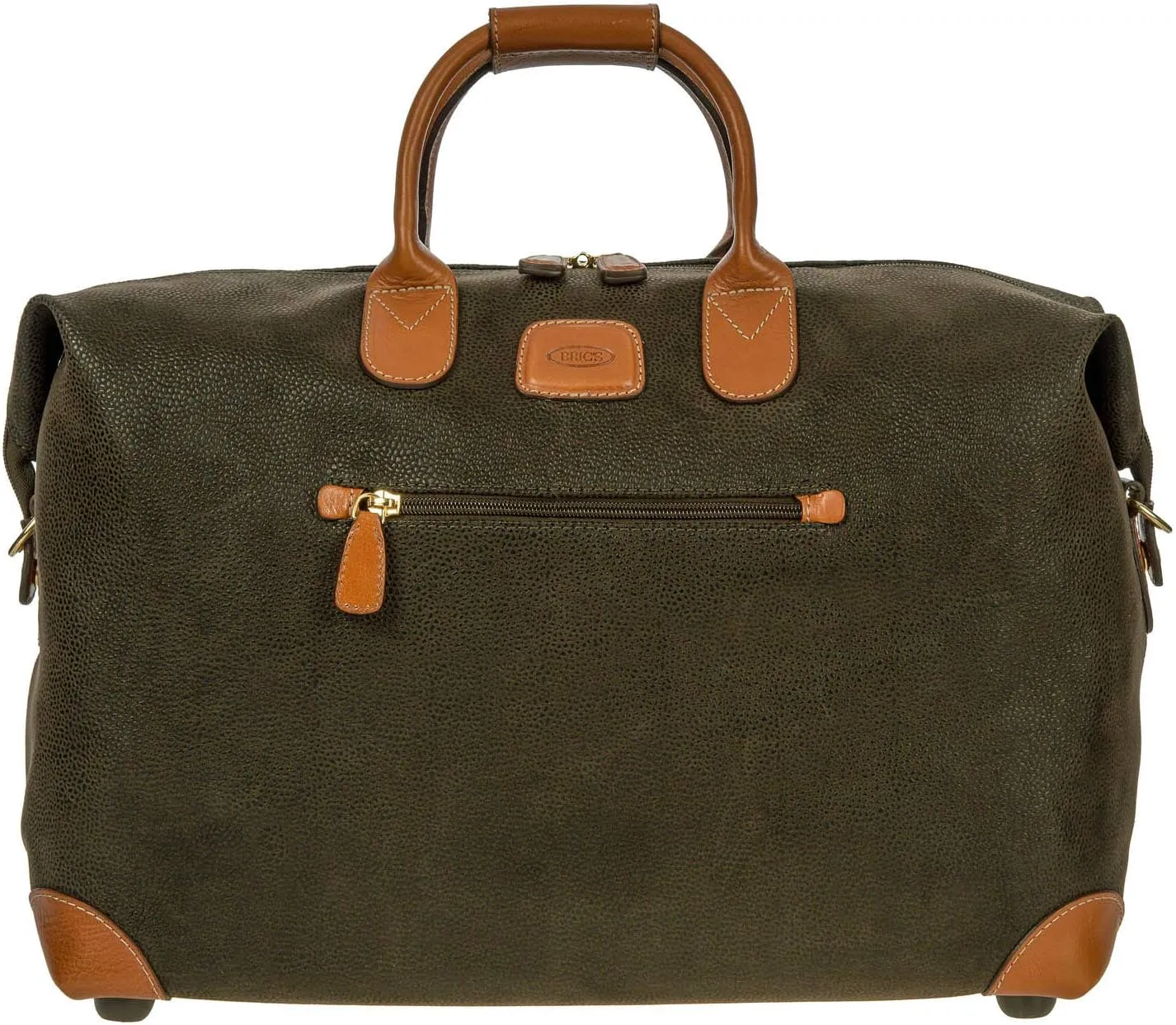 Bric's LIFE 18-Inch Cargo Duffle Bag - Luxury Duffle Bag for Travel - Weekender Bags for Women and Men - Faux Suede - Olive