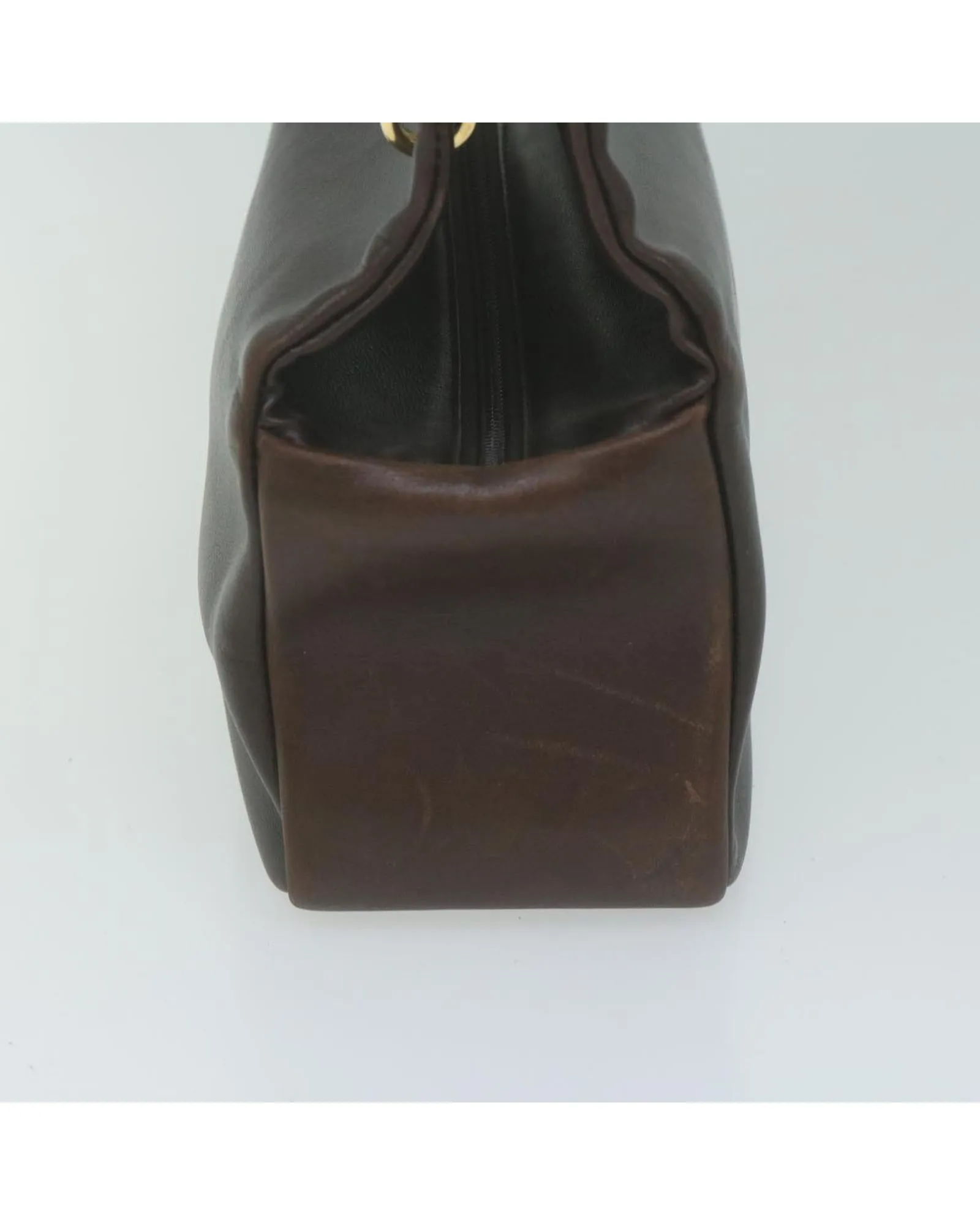 Brown Leather Bamboo Style Handbag