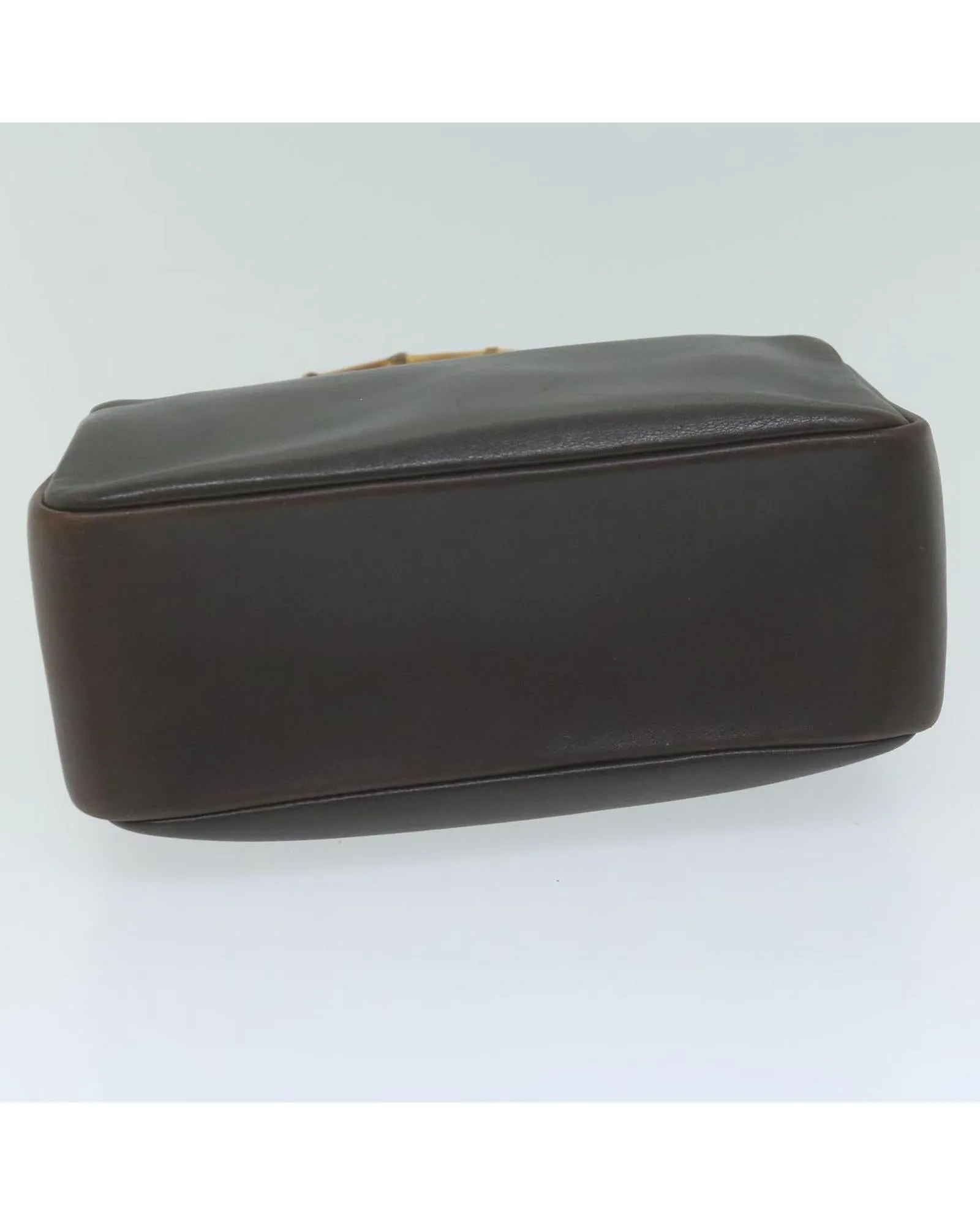 Brown Leather Bamboo Style Handbag