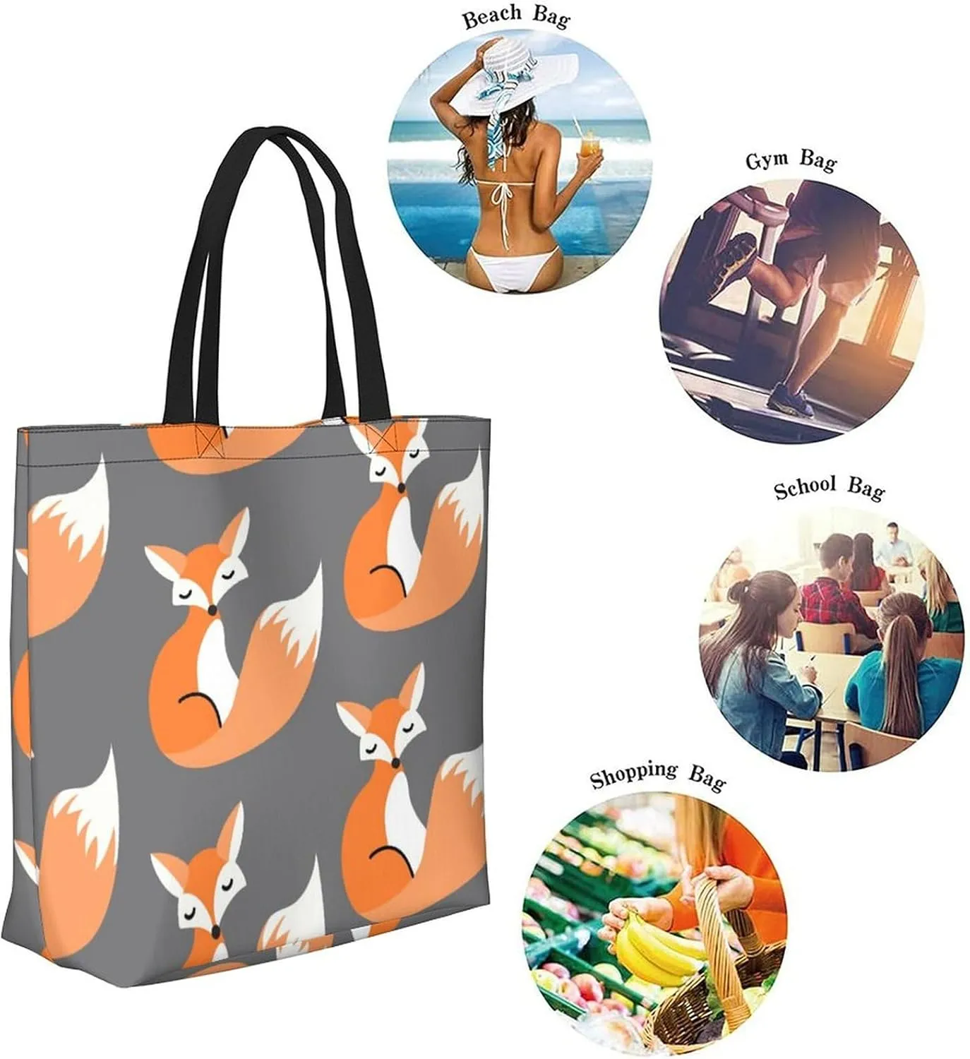 Canvas Tote Bag Large Women Casual Shoulder Bag Handbag Reusable Beach Shopping Grocery Bag For Outdoors