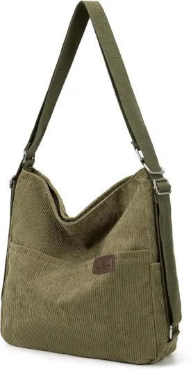 Corduroy Tote Backpack Crossbody Bag for Women, Convertible Shoulder Bags Designer Handbag for College, Work