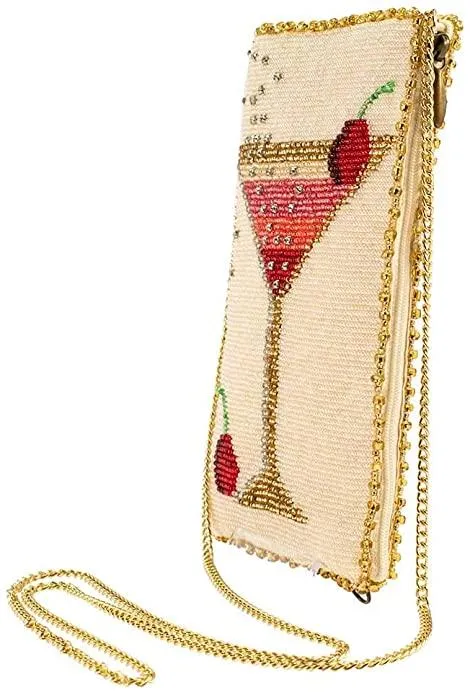 Cosmo Cocktail Beaded Embroidered Phone Bag