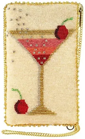 Cosmo Cocktail Beaded Embroidered Phone Bag