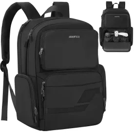 Deegotech Travel Backpack Compatible with PS5/PS5 Pro/PS5 Slim, Protective Travel Carrying Case Bag Compatible with Playstation 5 Console Storage Bag with Multiple Pockets Fit for PS5 Disc/Game Cards