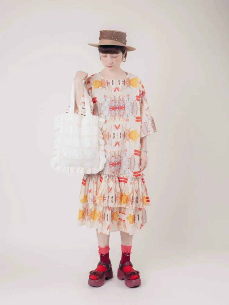Embroidered mushroom lace handbag【s0000006894】