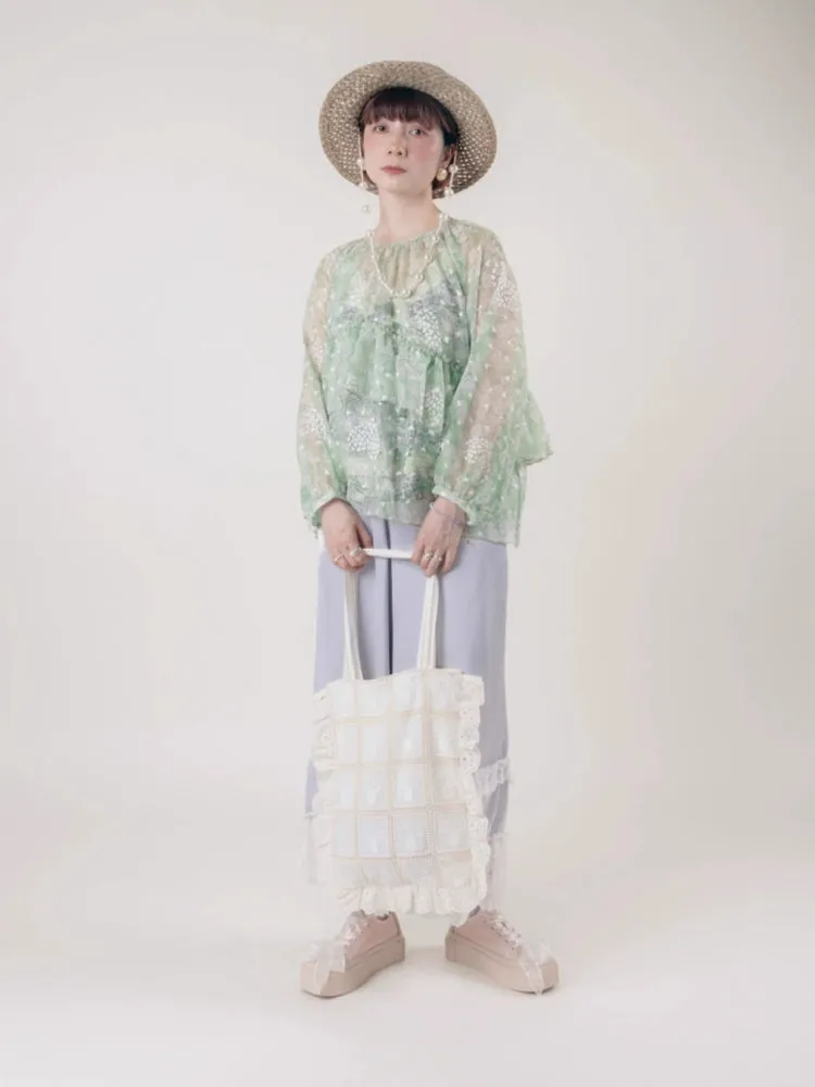 Embroidered mushroom lace handbag【s0000006894】