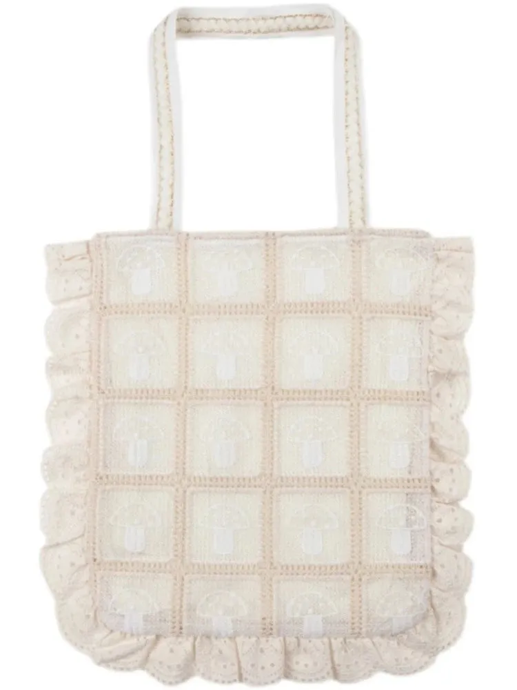 Embroidered mushroom lace handbag【s0000006894】