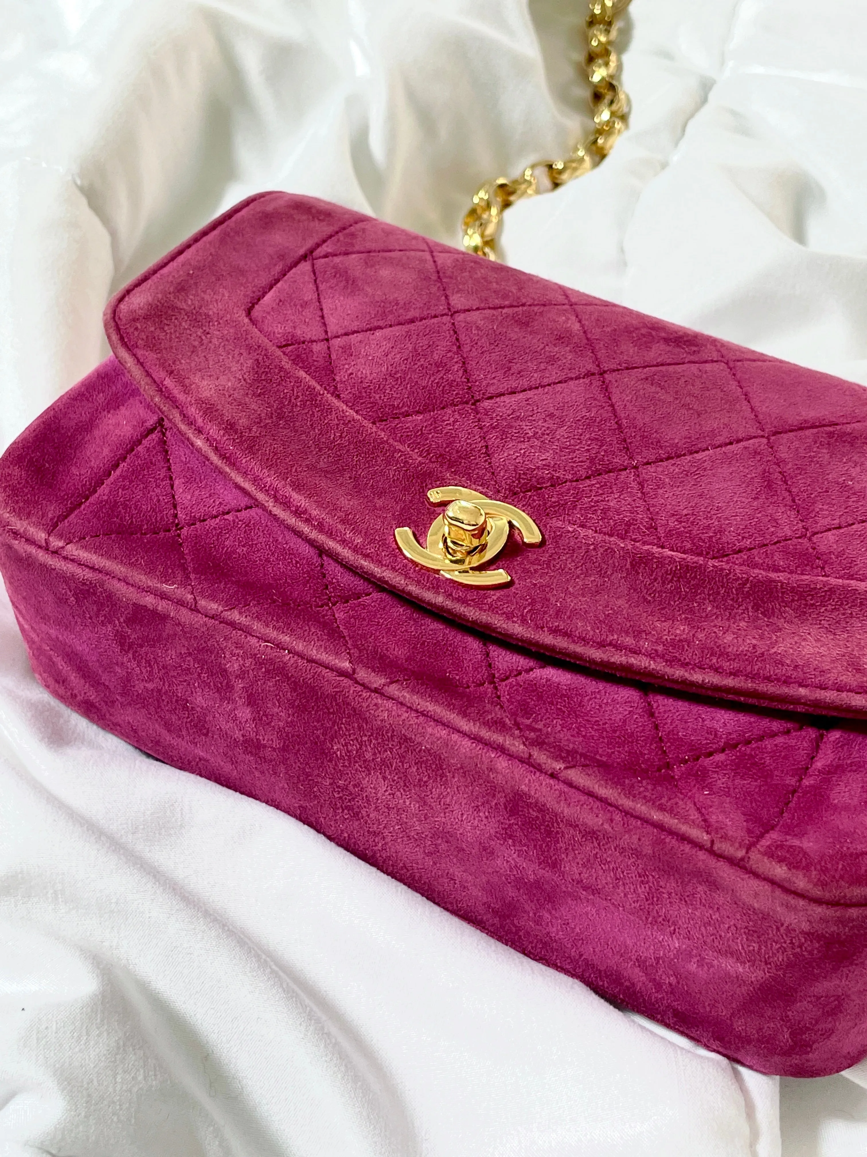 Extremely Rare CL Suede Mini Diana Bag