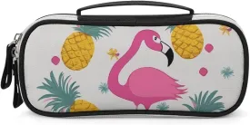 Flamingo And Pineapple Leather Makeup Bag Portable Small Cosmetic Organizer Waterproof Toiletry Bags Brushes Pencils And Travel Make Up Accessories