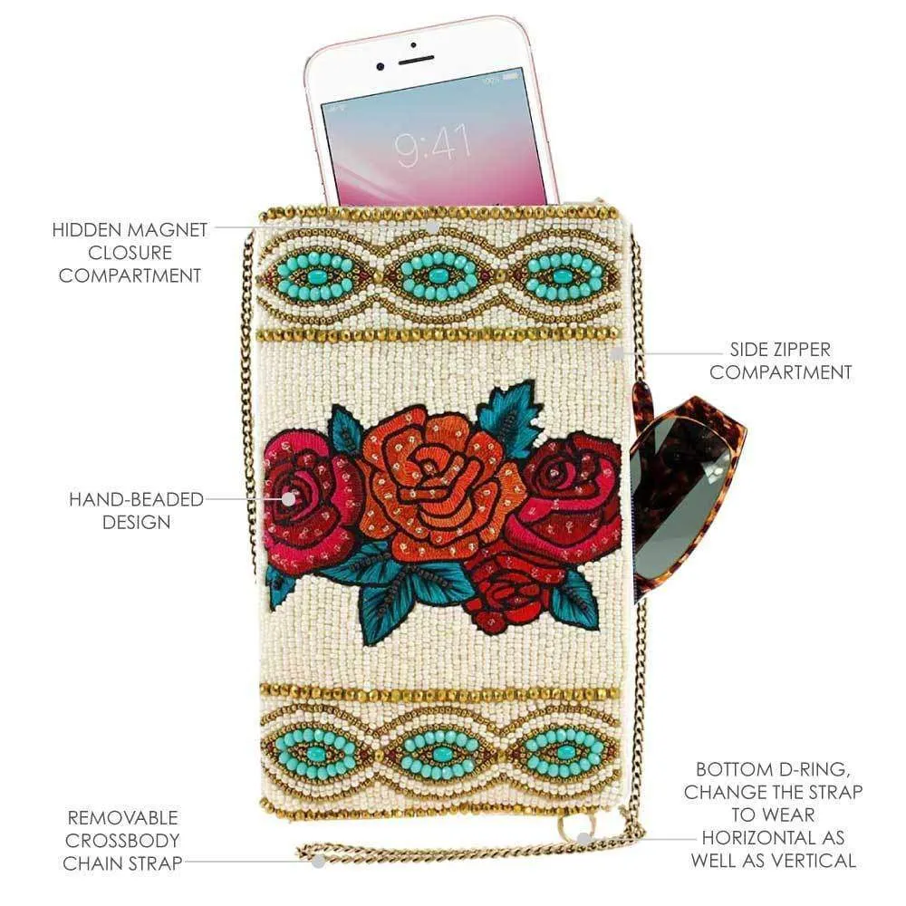Frida's Flowers Beaded Embroidered Phone Bag