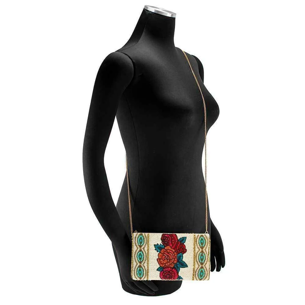 Frida's Flowers Beaded Embroidered Phone Bag
