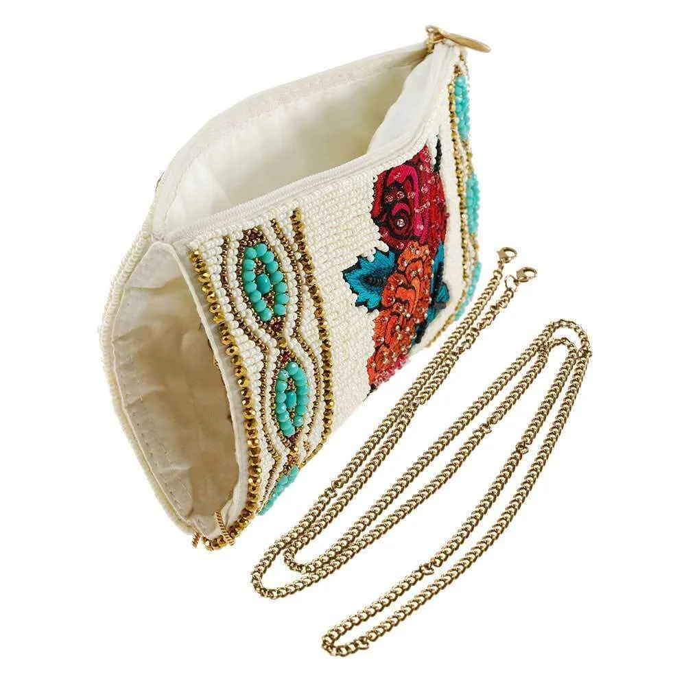 Frida's Flowers Beaded Embroidered Phone Bag
