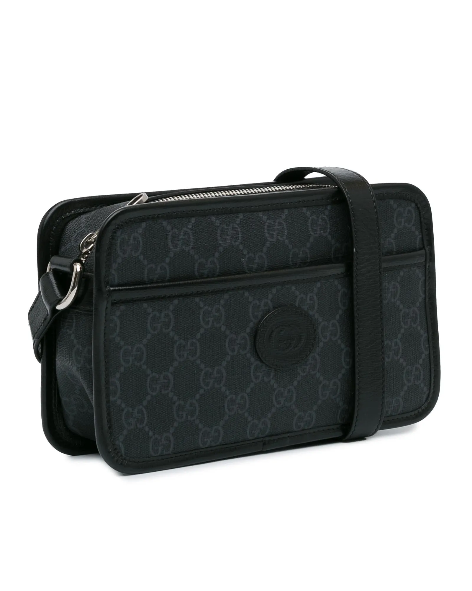 GG Supreme Interlocking GG Crossbody Bag with Leather Trim and Slip Pockets