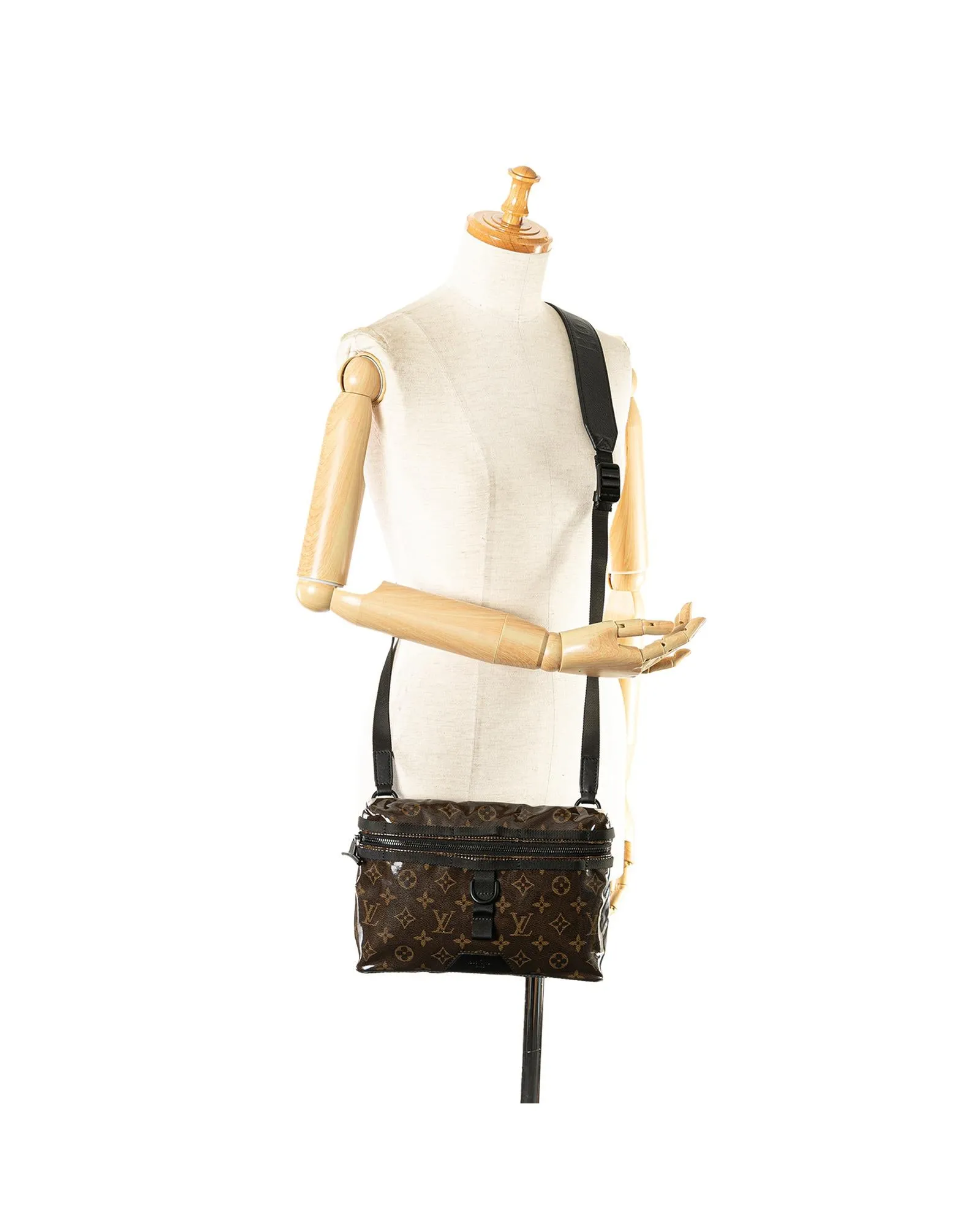 Glazed Monogram Crossbody Bag with Front Zip