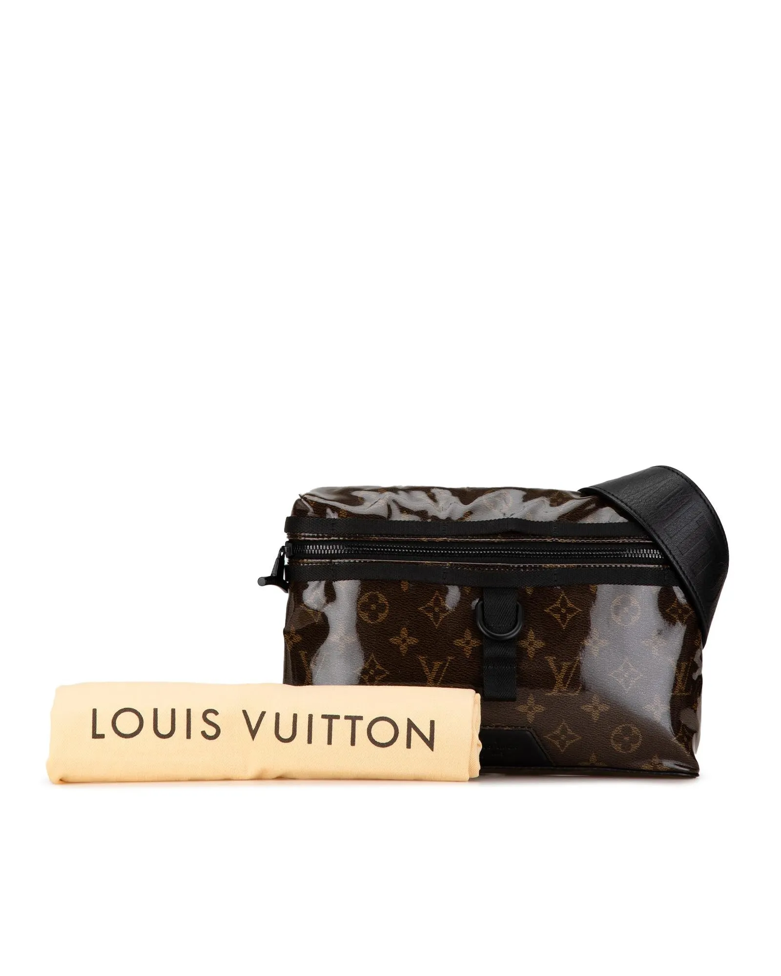 Glazed Monogram Crossbody Bag with Front Zip