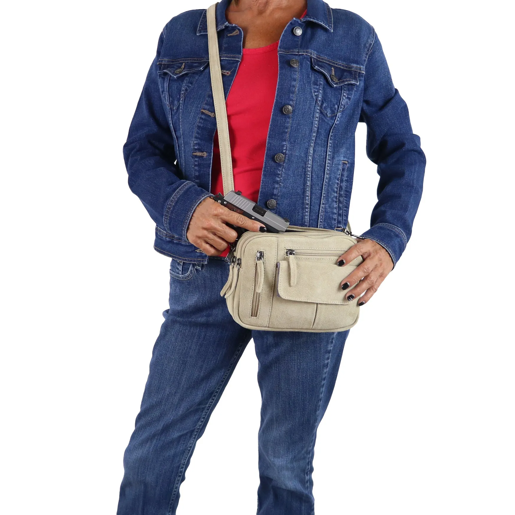 Hadley Suede Concealed Carry Crossbody Purse