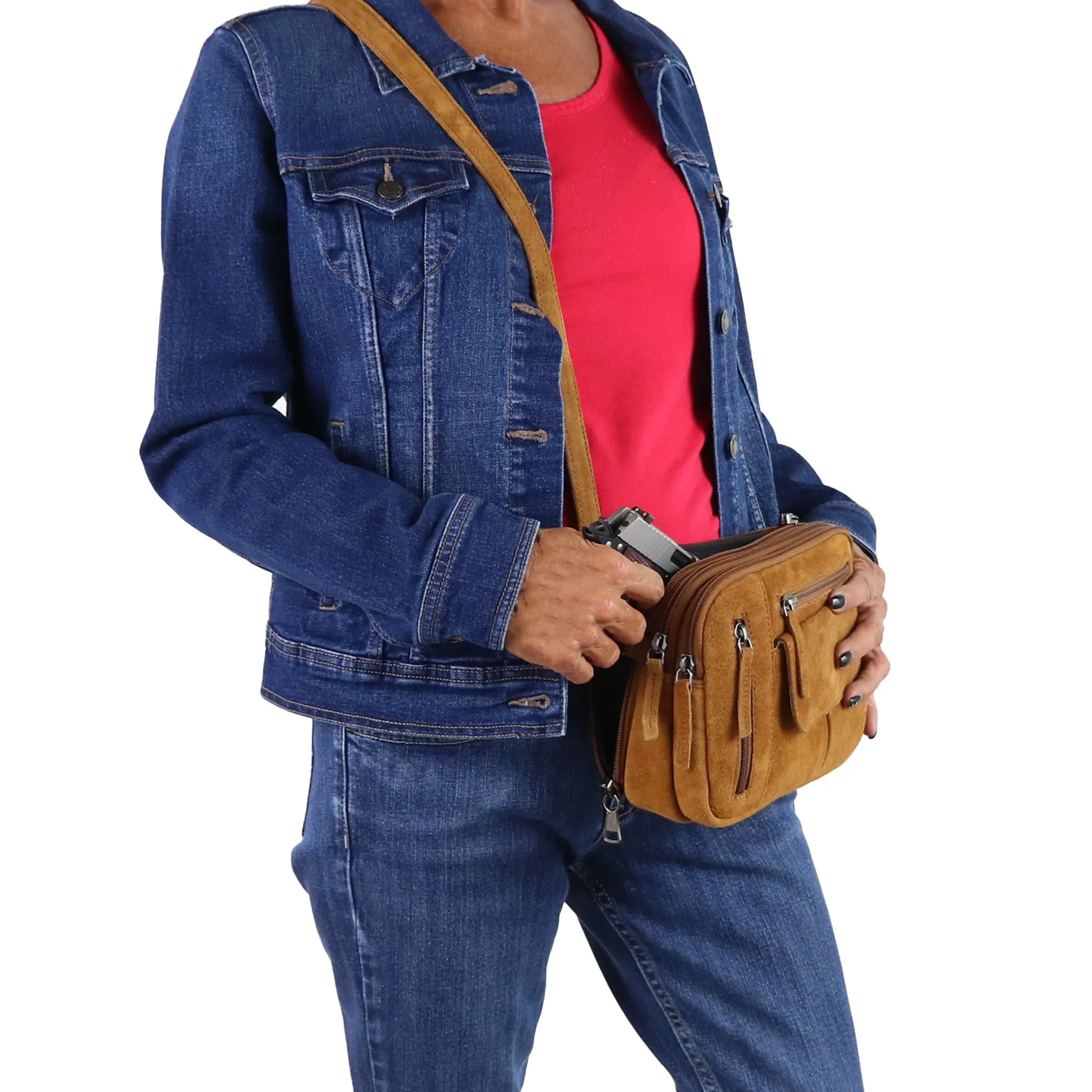 Hadley Suede Concealed Carry Crossbody Purse