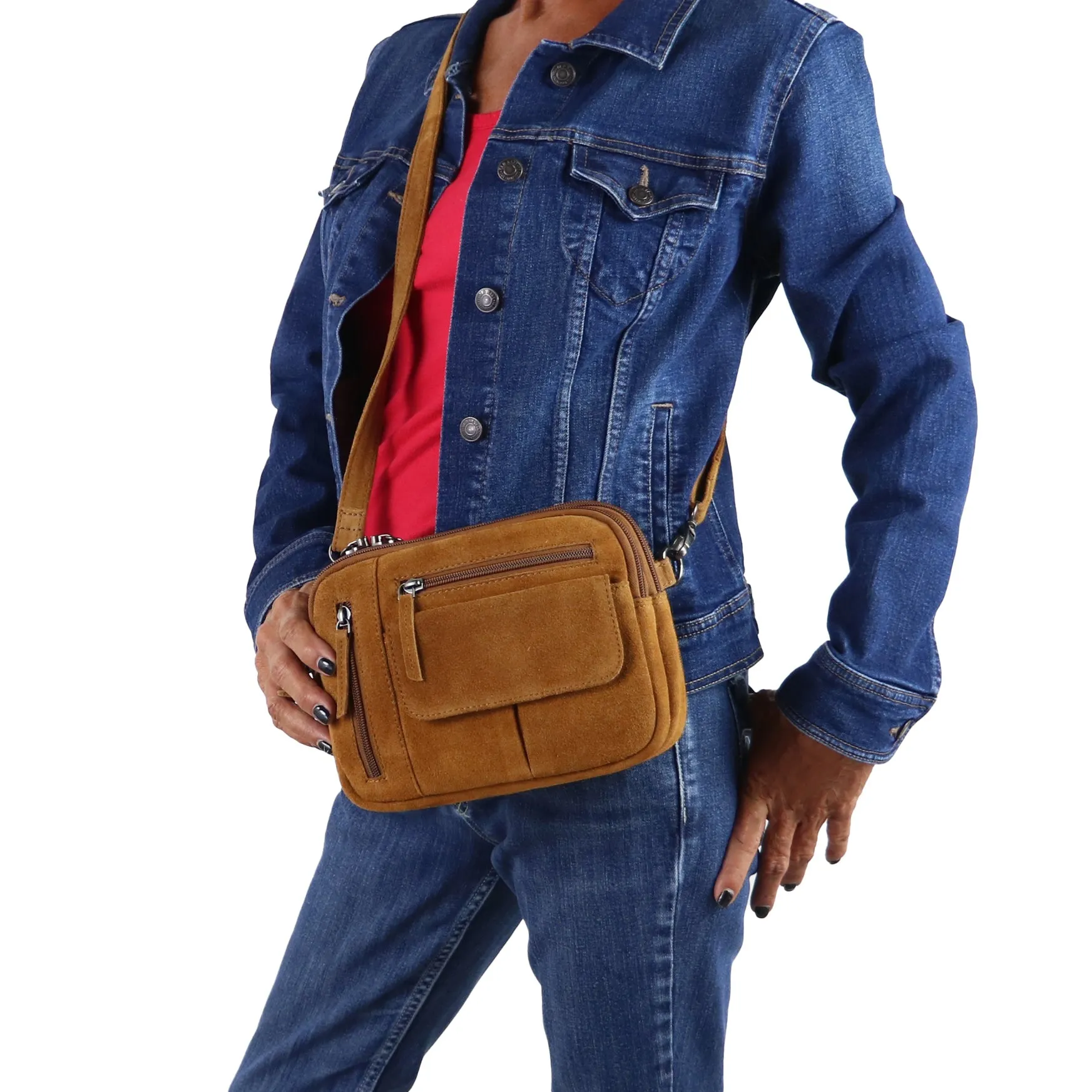 Hadley Suede Concealed Carry Crossbody Purse