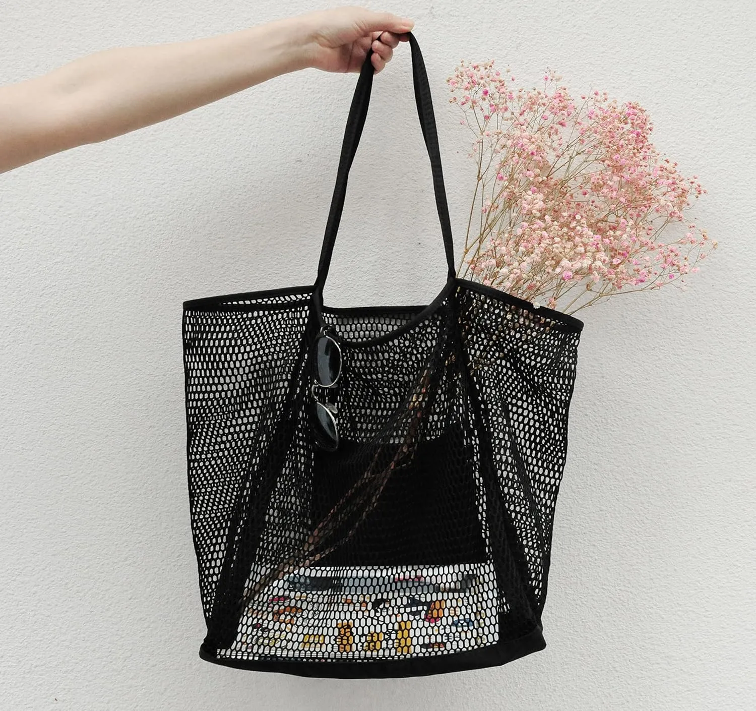 HOXIS Mesh Beach Tote Womens Shoulder Handbag