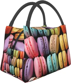 Insulated Lunch Bag for Women Reusable Lunch Box for Office Travel Thermal Lunchbox Macaron Biscuit Flavored Pastries Lunch Tote Bags Leakproof Cooler Bag for Men Large Capacity Meal Bag