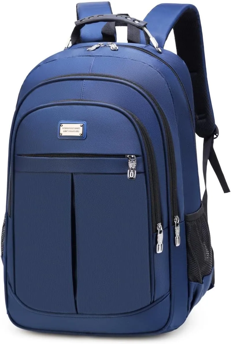 Large capacity laptop backpack, travel laptop backpack,leisure backpack, college backpackSteel wire reinforced handle, strong waterproof fabric (Blue)