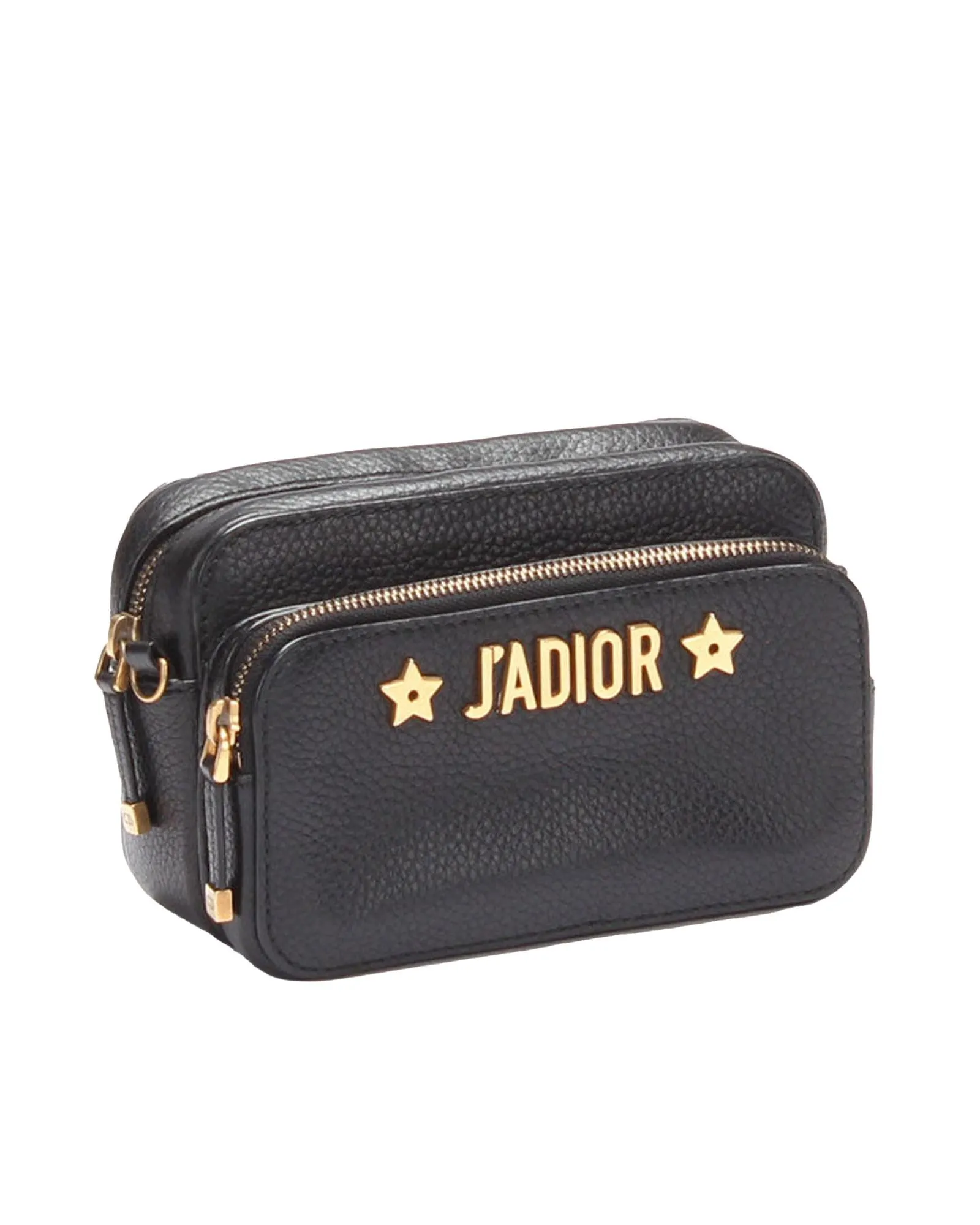Leather Crossbody Bag with Gold-Tone Chain Strap