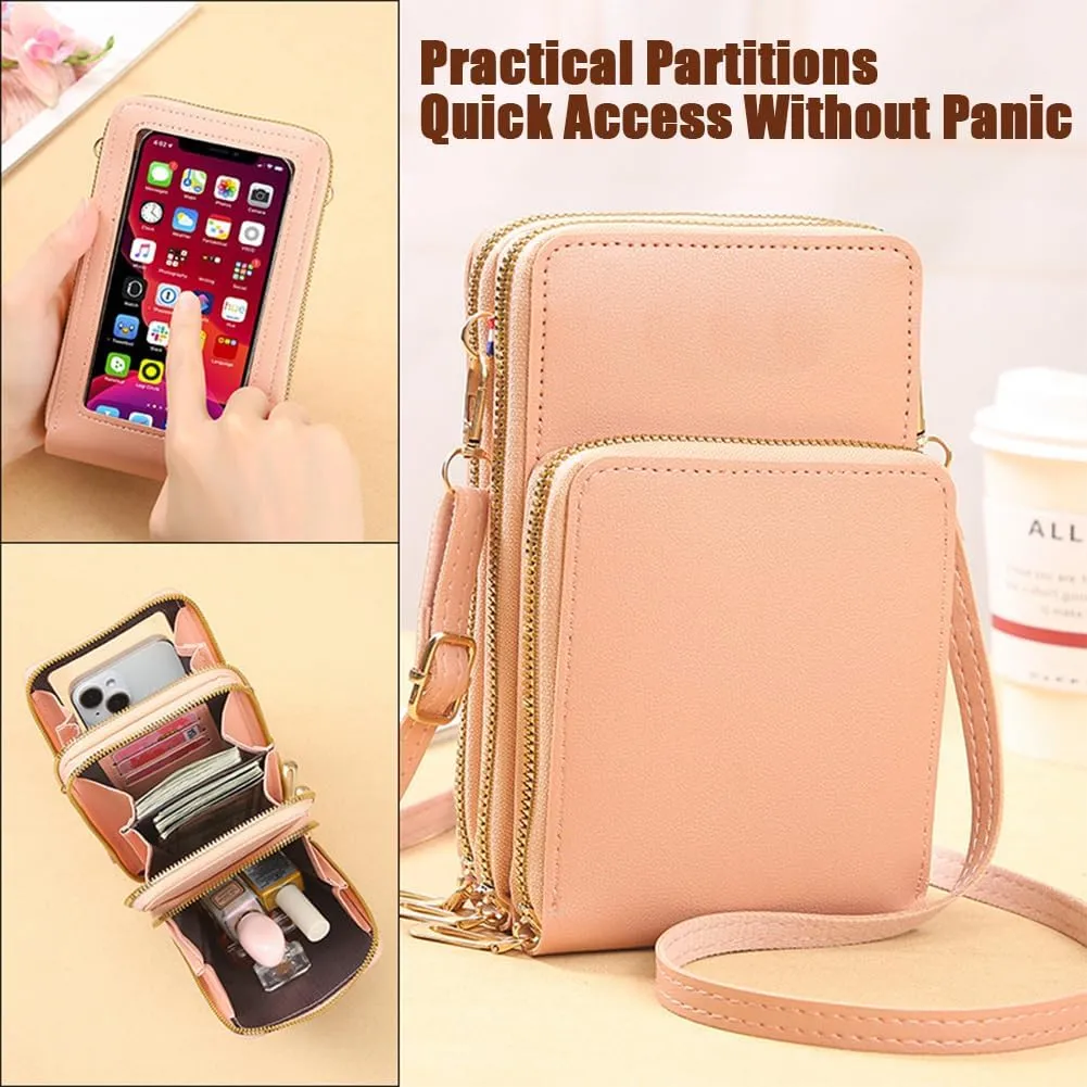 Leather Small Crossbody Bag/Mini Messenger Shoulder Handbag, Crossbody Purses for Women Small Size