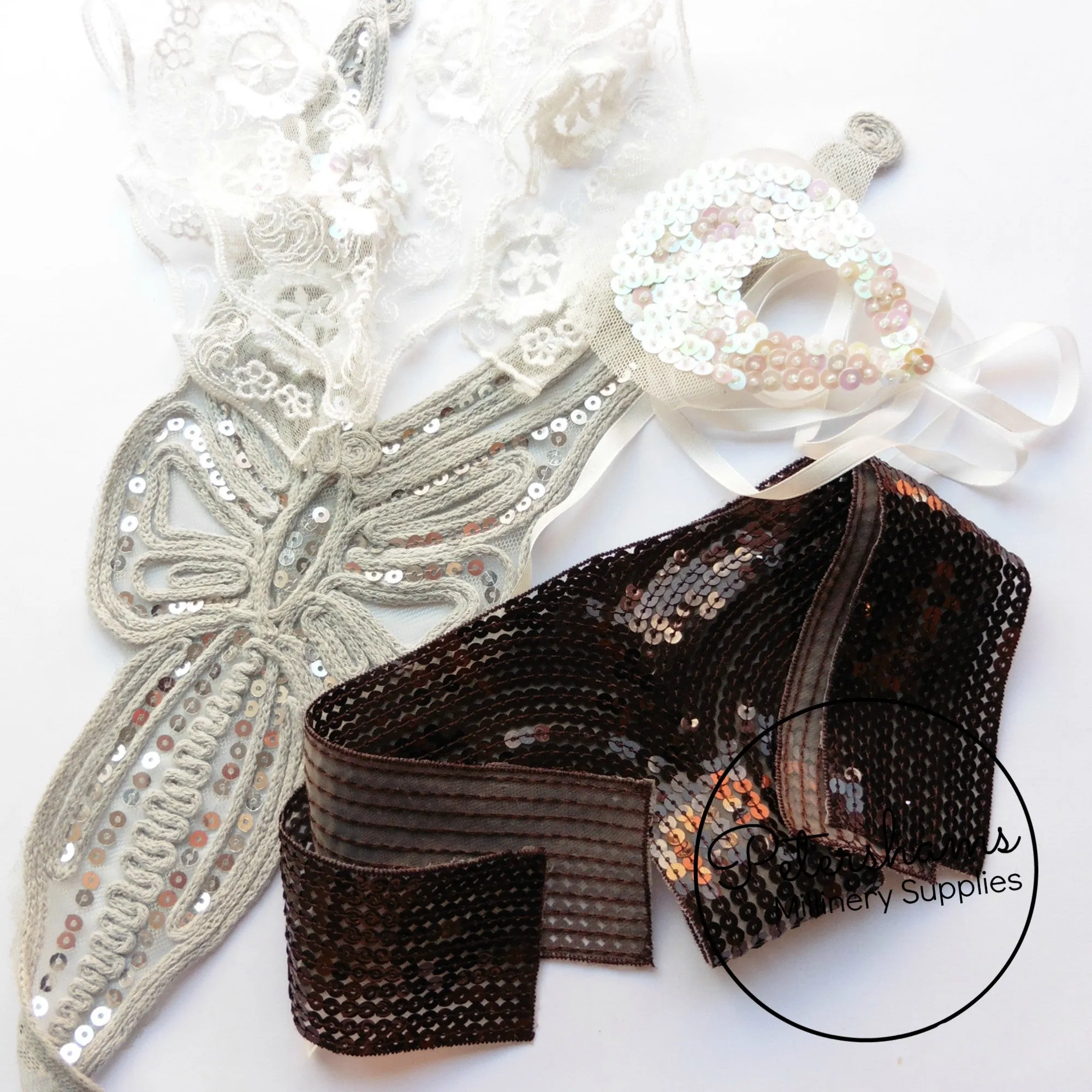 LUCKY DIP! 5 Assorted Beaded/Sequin/Lace/Embroidered Embellishment Motifs