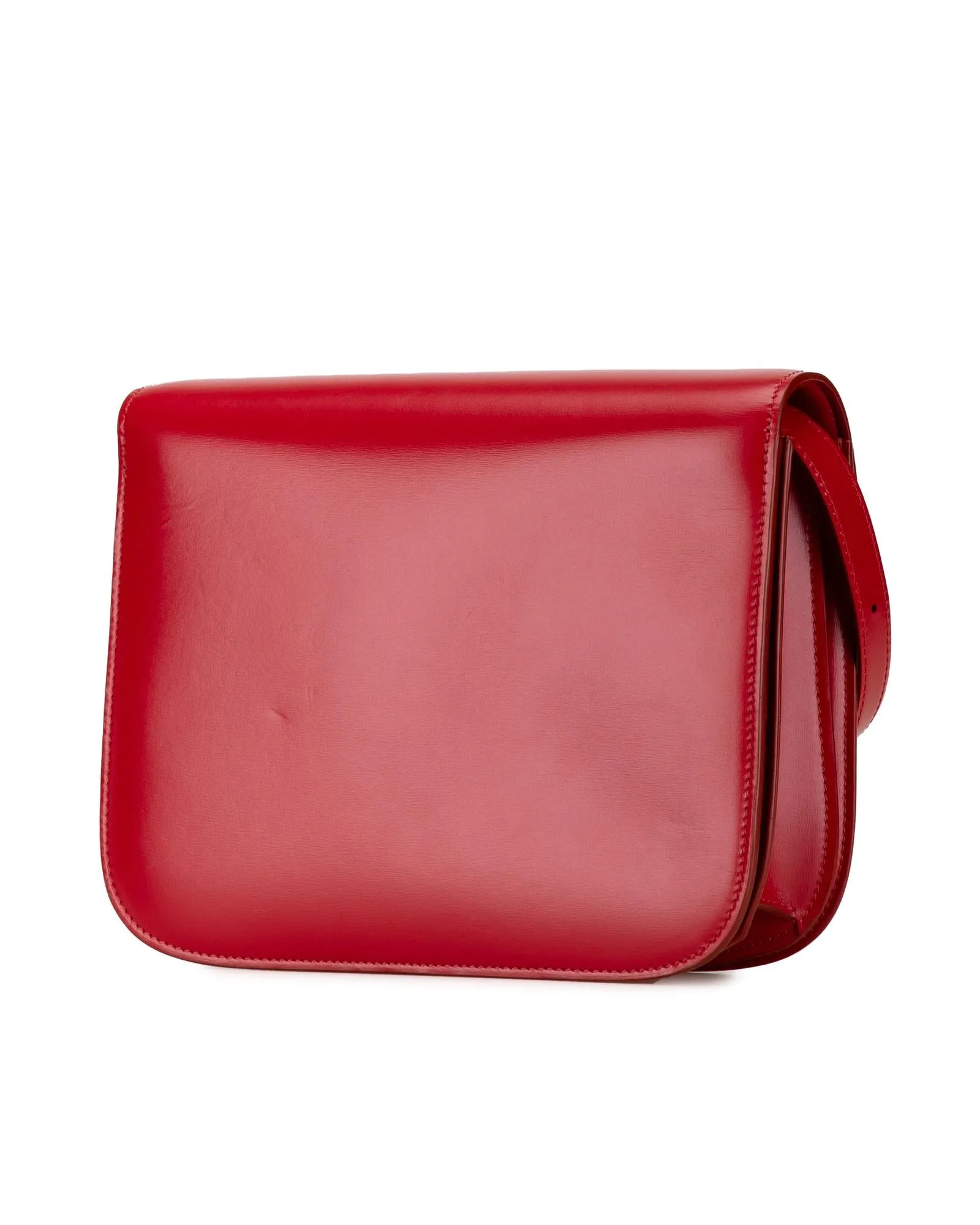 Medium Calfskin Classic Box Crossbody Bag with Adjustable Strap and Metal Clasp Closure