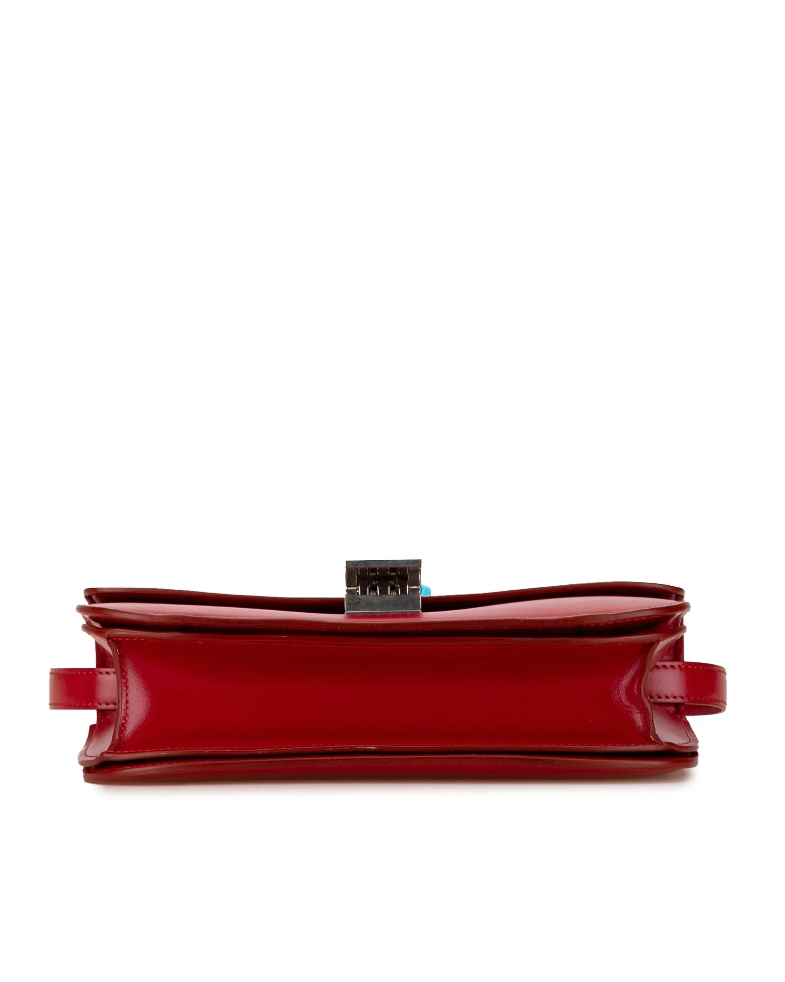 Medium Calfskin Classic Box Crossbody Bag with Adjustable Strap and Metal Clasp Closure