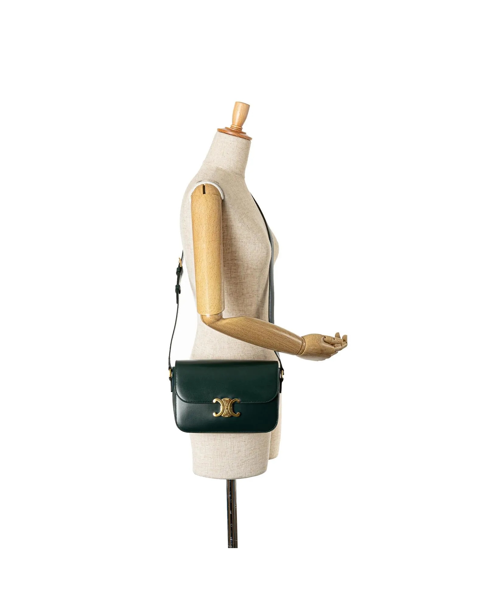 Medium Calfskin Triomphe Crossbody Bag with Adjustable Strap and Interior Pockets