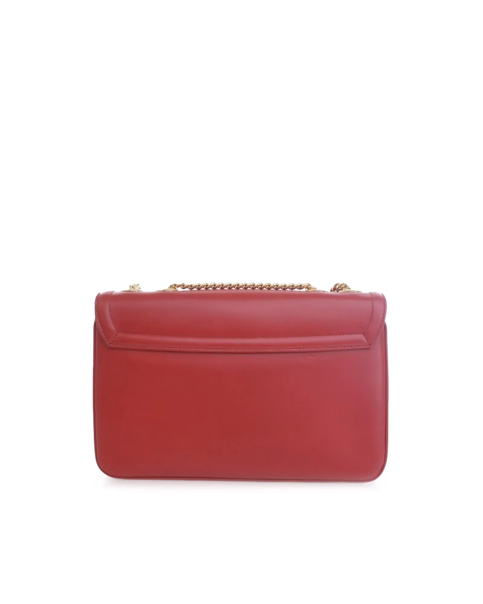 Medium Leather Crossbody Bag with Gold-Tone Chain Strap
